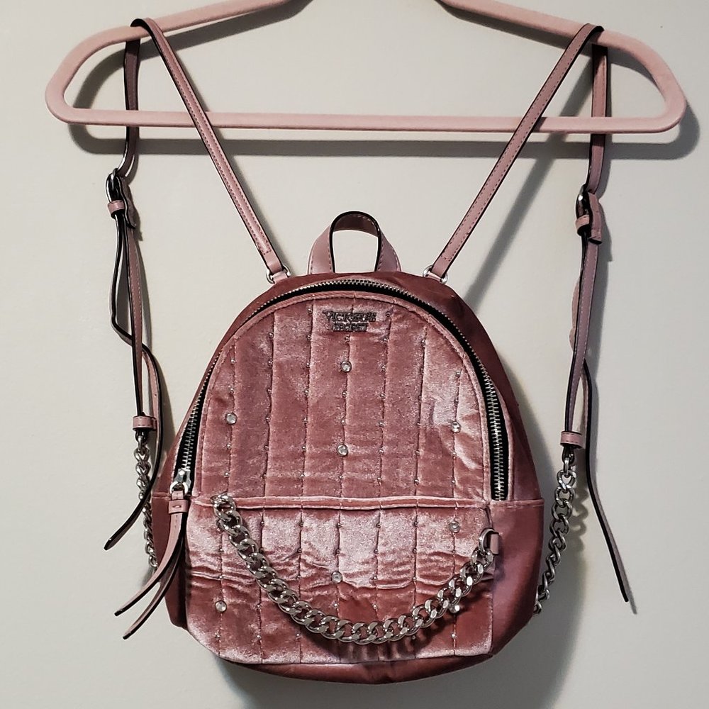 Victoria's Secret Small Pink Velvet Backpack